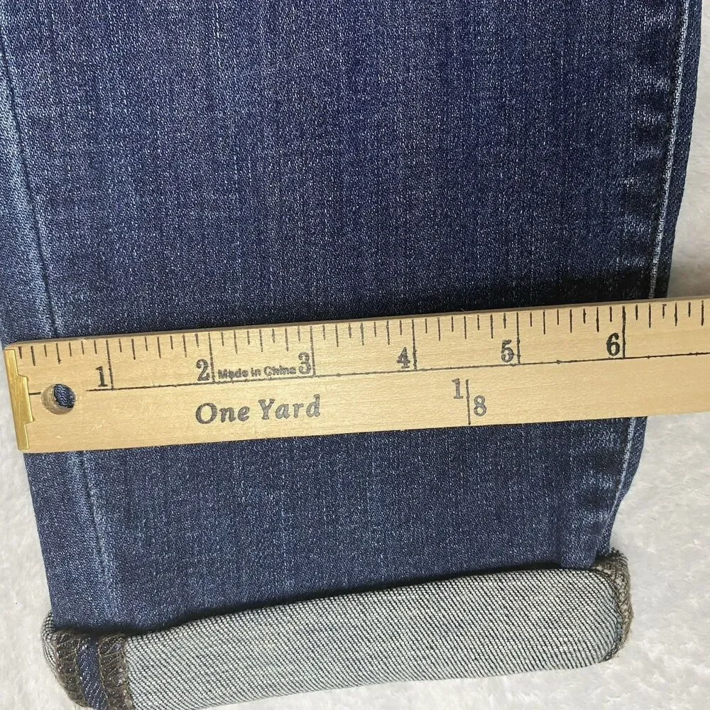 Judy Blue 82428 Slim Fit Cuffed Jeans Womens 13/31 Stretch Blue Dark Wash Denim